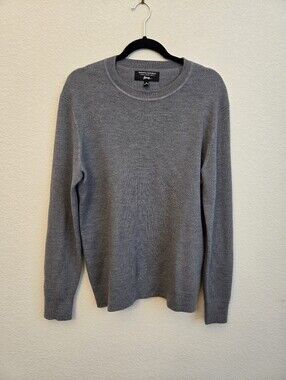 Banana Republic Mens Italian Fine Merino Wool Sweater Sz M Gray Pull Over Soft
